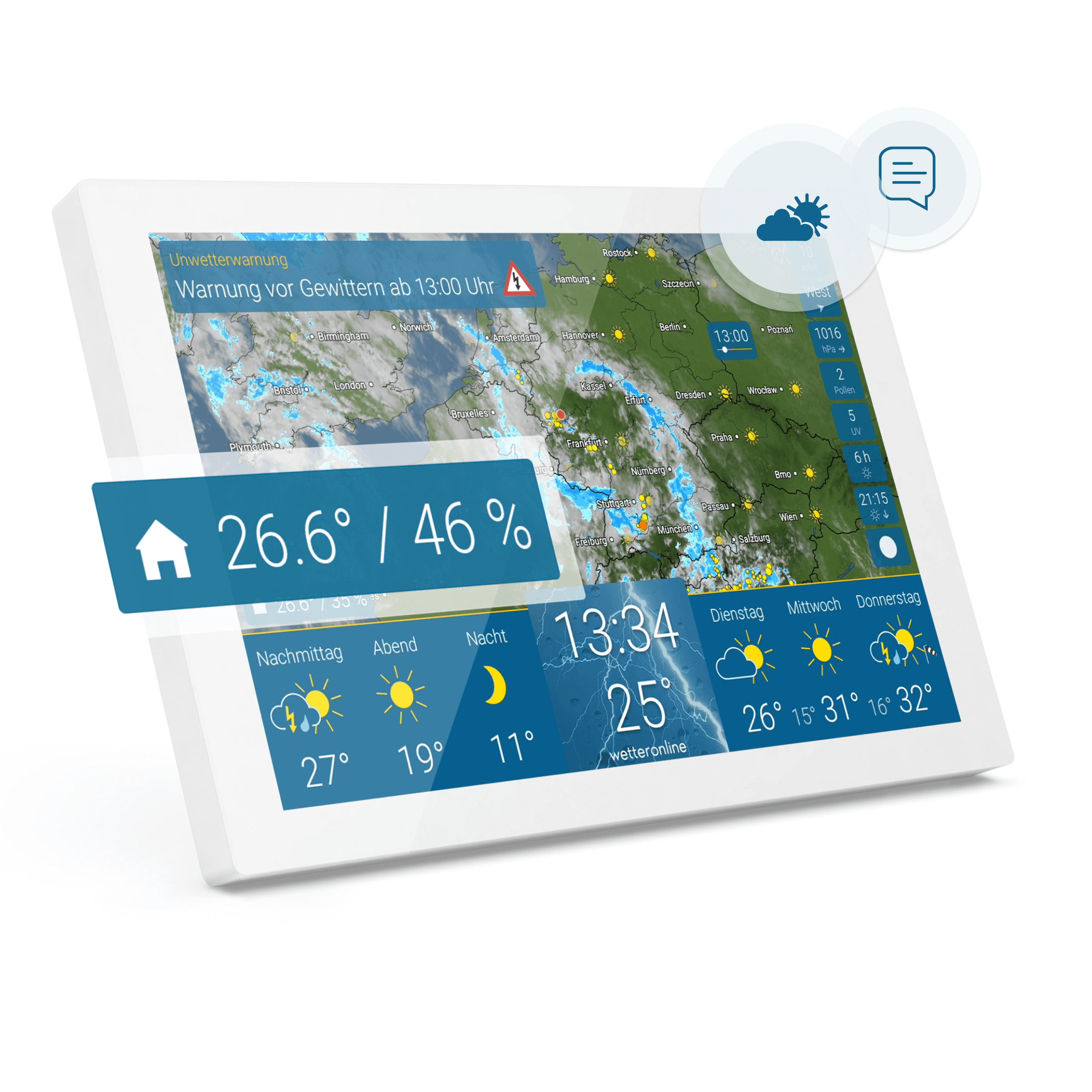 weer & radar home + Wandmontageset