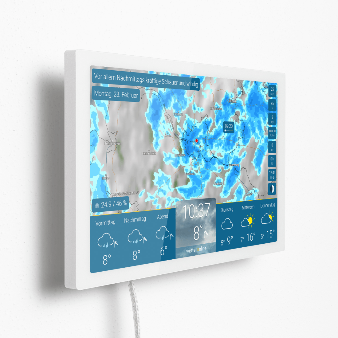wetteronline home 4 (Weiß) inkl. Wandmontage-Set